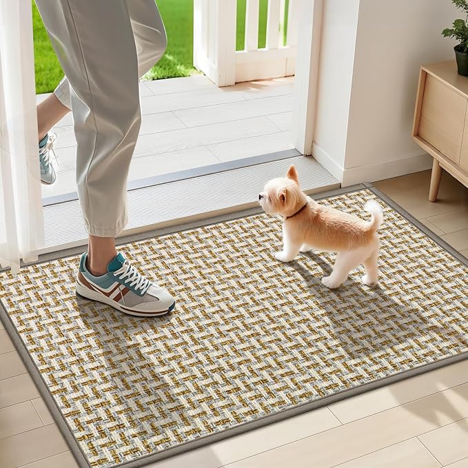Door Mat Indoor Entrance 17"x29", Absorbent Indoor Door Mat, Non Slip Rubber by LEKEEPGO