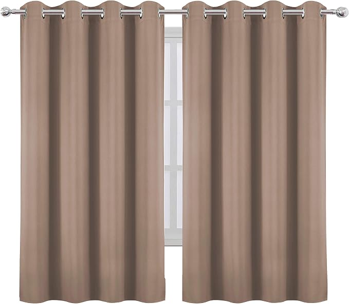 Cappuccino Blackout Curtains 66 x 63 Inch Length/Set of 2 Curtain - Image 2