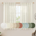 Natural Linen Semi Sheer Curtains 48 Inch by LAMIT
