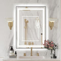 20"x 28" LED Bathroom Mirror with Black Frame, Bathroom Mirror with Lights Front and Backlit, Lighted Mirror Stepless Dimmable, Anti-Fog, Memory, LED Vanity Mirror with Lights 3 Colors