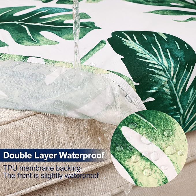 Smiry Waterproof Patio Cushion Covers, Stretch Outdoor Furniture Covers | Couch - Image 2
