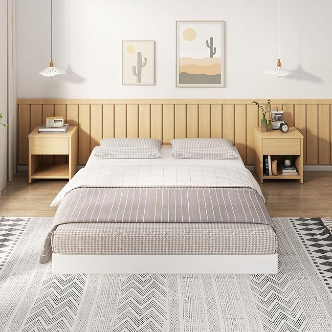 EMODA King Size Box Spring 4 Inch Heavy Duty Bed Base Metal Mattress Foundation with Fabric Cover, 3000LBS Max Weight Capacity, Noise Free, Easy Assembly