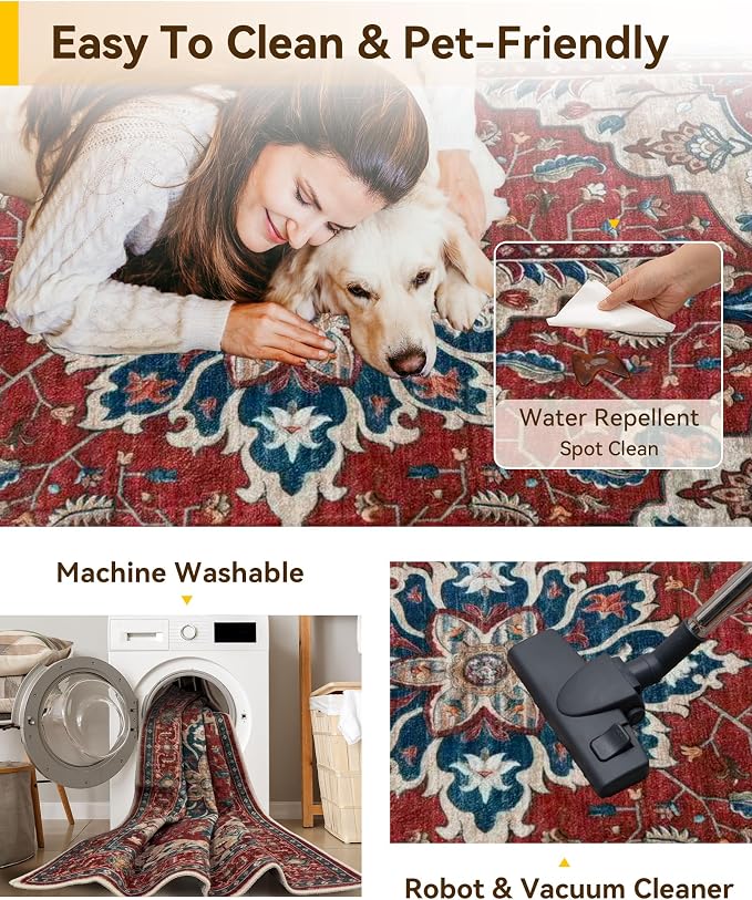 RELEANY Washable Area Rug, Small 2'6"x4', Water Repellent, Pet Friendly - Image 5