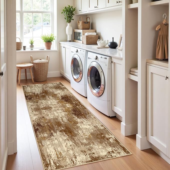 RELEANY Washable Runner 2'x6' Abstract Area Rug - Image 2