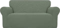 Easy-Going Stretch Oversized Loveseat Couch Covers Washable Greyish Green | by Easy-Going