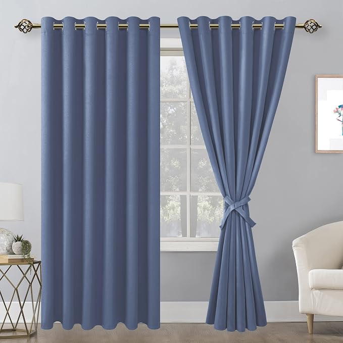 Grommet Blackout Curtains for Bedroom, 70 x 84 Inches, Window Drapes, Living - Image 8