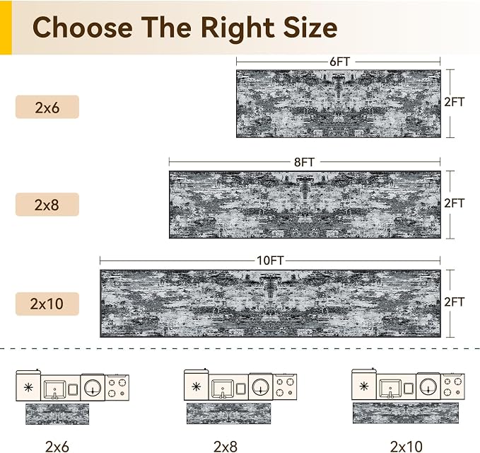 RELEANY Washable Runner 2'x10' Abstract Area Rug - Image 2
