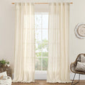 Beige Linen Curtains for Living Room 2 Panels Set for Living Room | 84 Inch by LAMIT