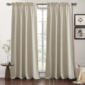 RYB HOME Natural Beige Linen Sheer Curtains 108 inches Long for Living Room and Dining Room, Weave Textured/Rod Pocket, Light Filtering Sheer Curtains and Drapes, W 52 x L 108 inches, 2 Panels Set
