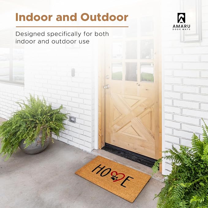 Coir Welcome Mat, Dog Footprints, 17 x 29 in | 100% Natural Coir, Anti-Shedding - Image 4