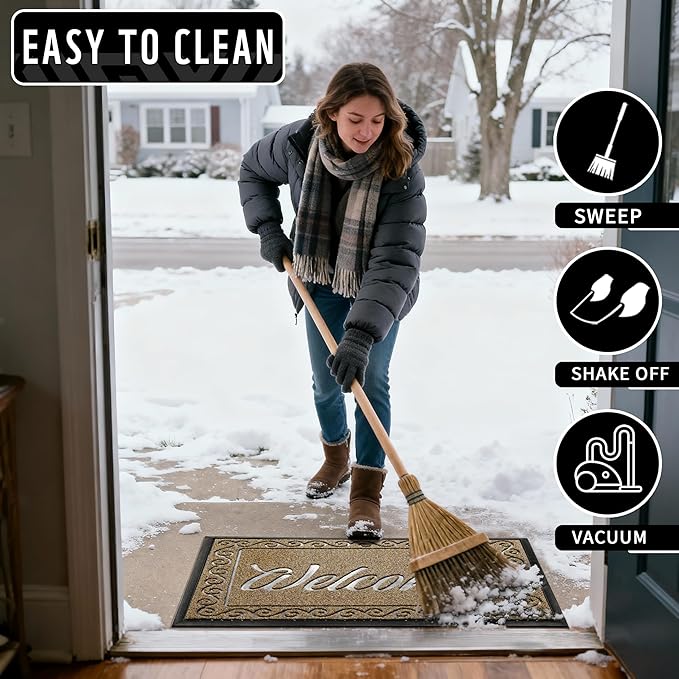 Yimobra Welcome Mat Outdoor Indoor, Waterproof Heavy Duty Front Door Mat - Image 4