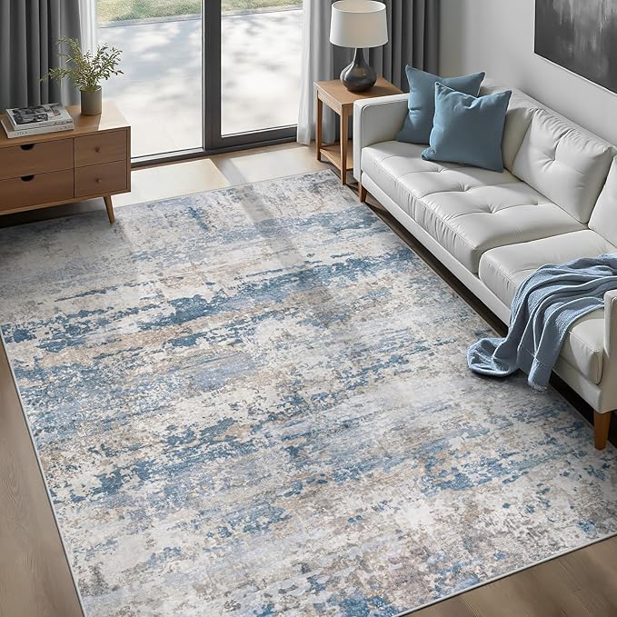 pmtsns Area Rugs 6x9 for Living Room: Washable Rug Modern Abstract Neutral Soft by pmtsns