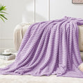 BEDELITE 3D Ribbed Lavender Fleece Throw Blanket by BEDELITE
