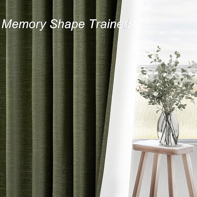 Topfinel Kitchen Curtains 54 Inch Length Linen Blackout Curtains - Image 4