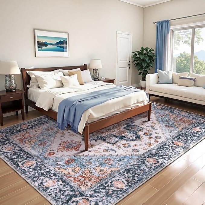 SERISSA 6x9 Washable Non Slip Boho Area Rug - Image 2