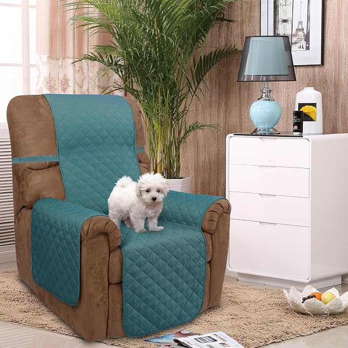 U-NICE HOME Reversible Recliner Chair Covers, Pet Friendly, Elastic Straps - Image 2