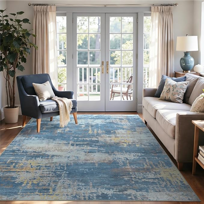 5x7 Ft Area Rugs for Living Room, Soft Non-Slip Washable Rugs Modern Abstract - Image 2