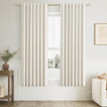 100% Blackout Linen Curtains for Bedroom 62 Inches Long Natural Cream Black Out by Guken