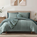 Monbix Oversized Queen Comforter Set - 7 Pieces Sage Green Bed in a Bag Queen Bedding Sets with Comforters, All Seasons Down Alternative Comforter Bed Set with Sheets,Pillowcases & Shams