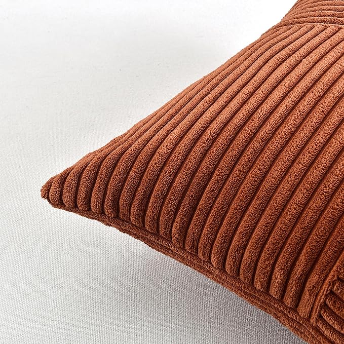 Fancy Homi Set of 2 Rust Boho Long Lumbar Body Decorative Throw Pillow Cover - Image 3
