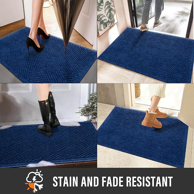 Sturdy Front Door Mat, Absorbent Muddy Dirt Resist Welcome Door Mats Outdoor - Image 5