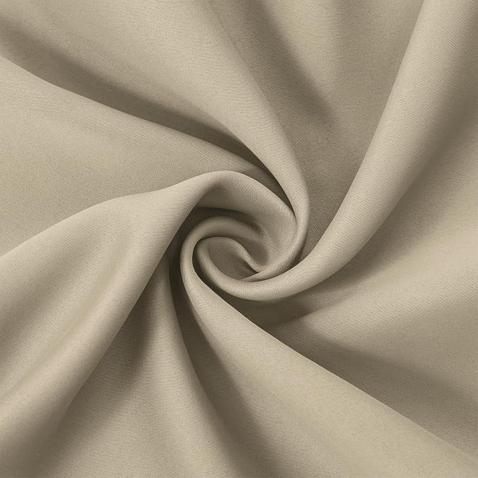 Blackout Curtains 66 x 84 inch/Beige Curtains Set of 2 Panels/Thermal Insulated - Image 5
