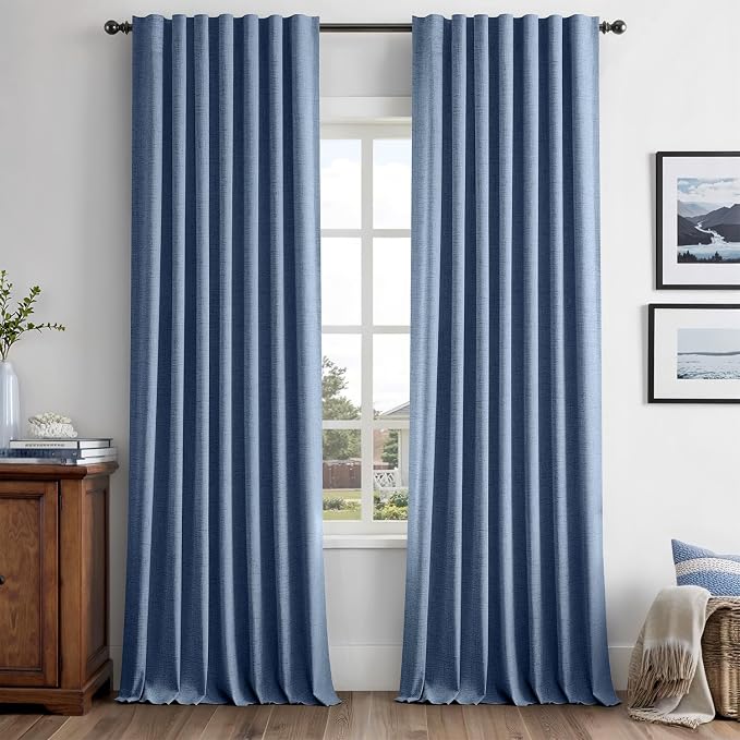 MIULEE 100% Blackout Linen Curtains by MIULEE