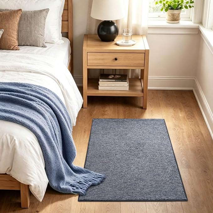 2x3 Grey Blue/White Area Rug Washable Non-Slip Soft - Image 3