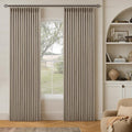 Dark Flax 80 Inch Pinch Pleated Blackout Linen Curtains by Twodrapes