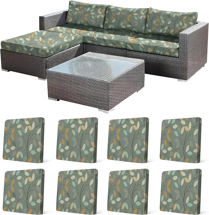 CALBODE 8Pcs Stretch Patio Cushion Cover by CALBODE