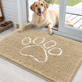 OLANLY Dog Door Mat for Muddy Paws 36x24, Paw Print Design Chenille Mud Mat | by OLANLY