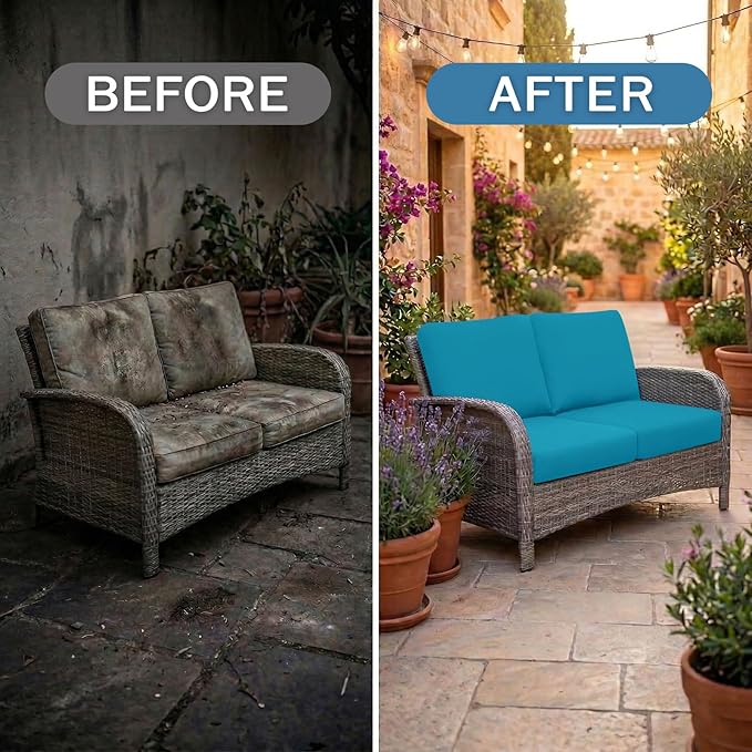 Waterproof Outdoor Cushion Covers, Stretch Patio Slipcovers | UV Resistant - Image 4