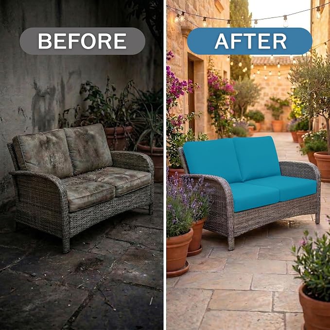 Waterproof Outdoor Cushion Covers, Stretch Patio Slipcovers | UV Resistant - Image 4