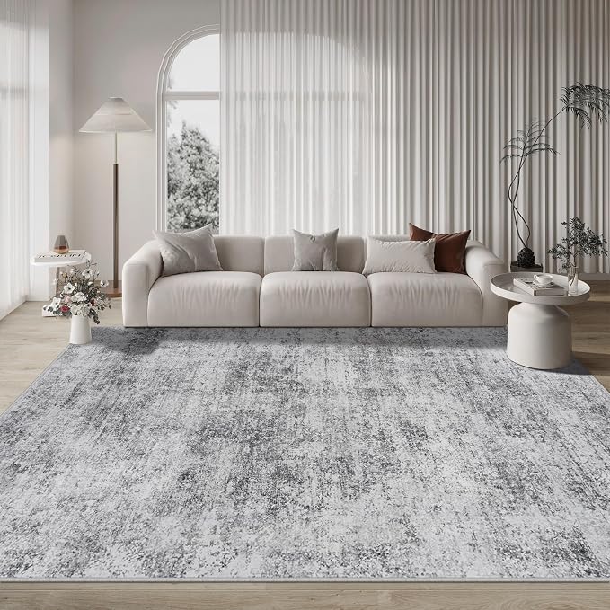 Aelenmu 10x14 Area Rugs for Living Room Dining Room Washable Grey | Soft Modern - Image 9