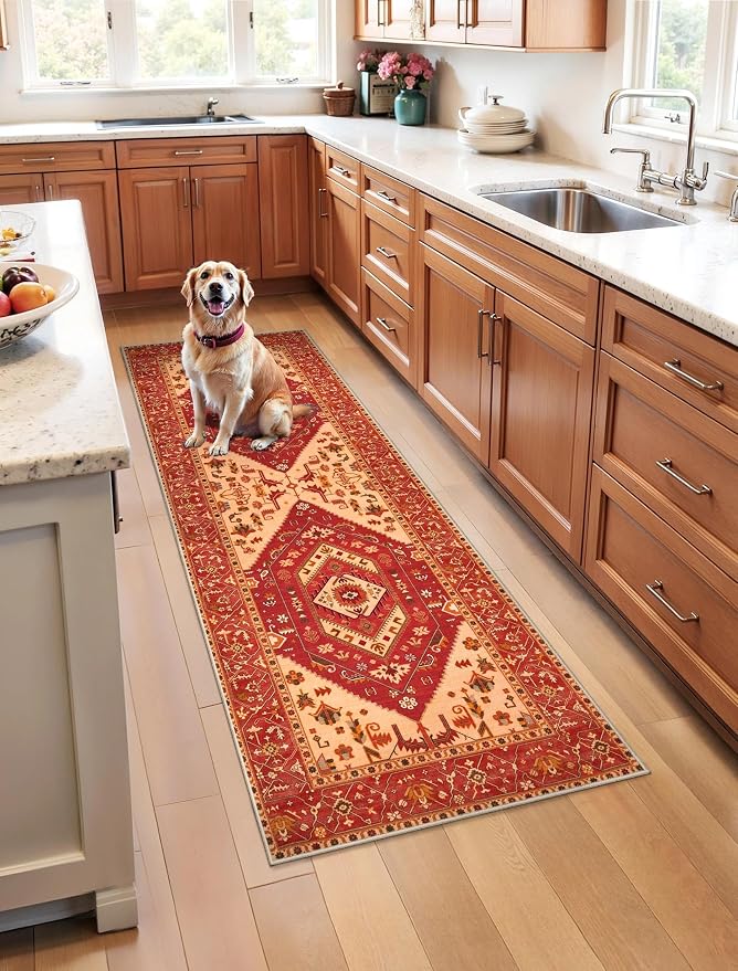 SERISSA 2x5 Washable Non Slip Boho Runner Rug by SERISSAHomeDecorCollection