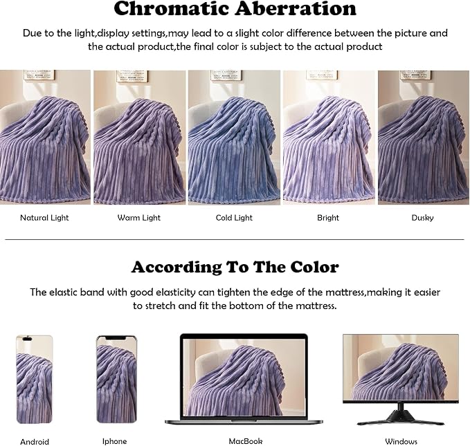 NEWCOSPLAY Fleece Ribbed Cozy King Blanket - Image 6