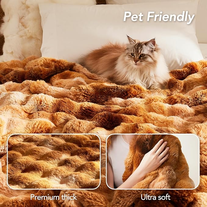 L'AGRATY Faux Fur Throw Blanket - Image 7