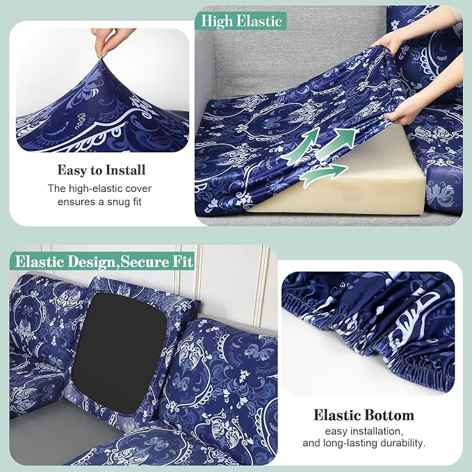 8Pcs Patio Cushion Covers Stretch Outdoor Furniture Protector Slipcovers | - Image 4