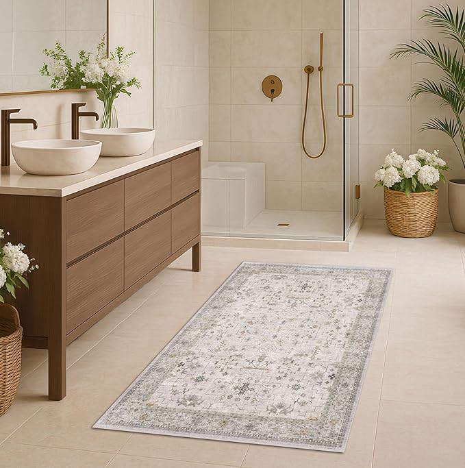 Boho 3x6 Large Bathroom Rug by HazoHaus