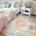 RELEANY Washable Area Rug, Water Repellent, Pet Friendly, Vintage Floral Boho by RELEANY
