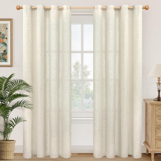 YoungsTex 80 Inch Length Linen Curtains by YoungsTex