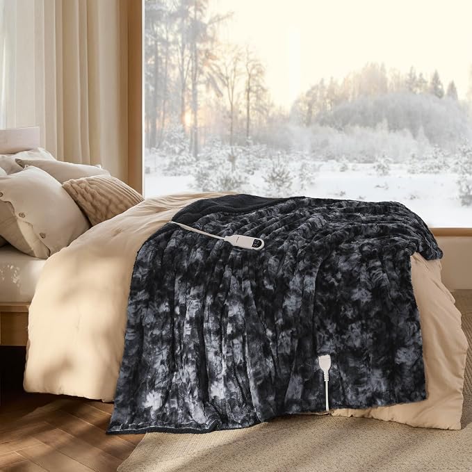 Bedsure Faux Fur Heated Blanket Full Size, Fast Heating Electric Blanket Full - Image 6