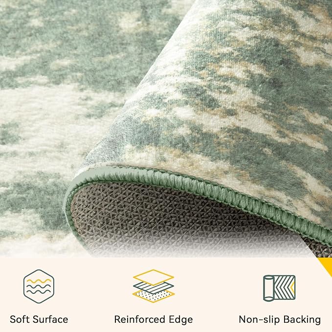 RELEANY Washable Runner 2'x8' Abstract Area Rug - Image 5
