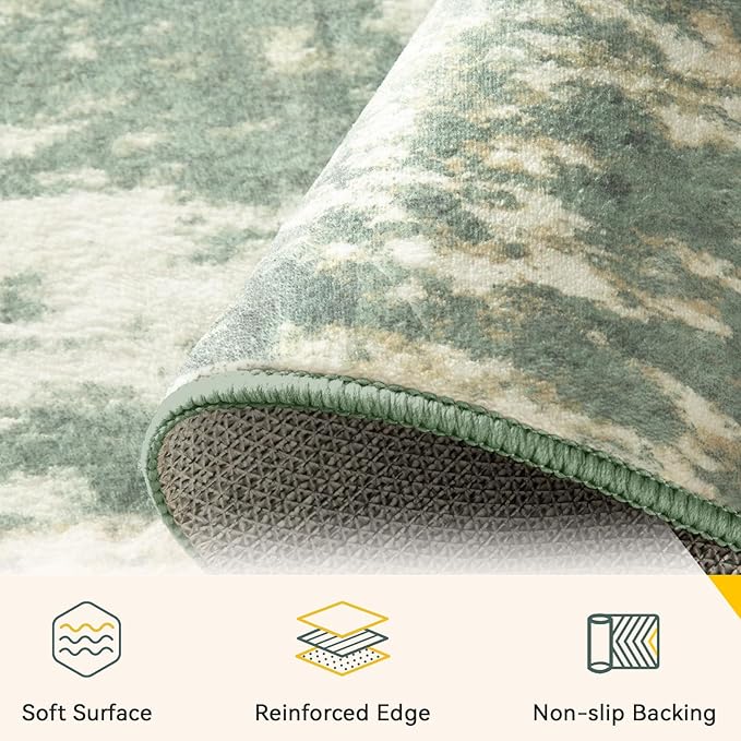 RELEANY Washable Runner 2'x10' Abstract Area Rug - Image 5