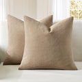 MIULEE Light Brown Chenille Couch Throw Pillow Covers, 18x18 | Set of 2 by MIULEE