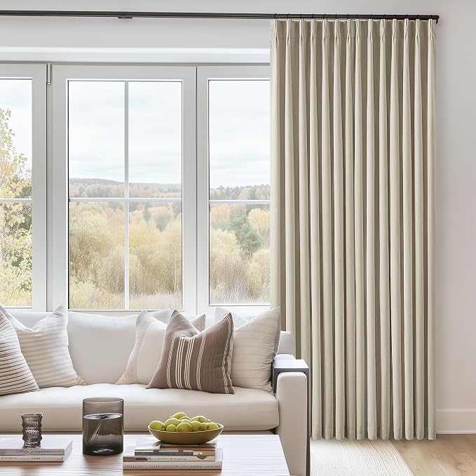 Burlywood Birch 100% Blackout Pinch Pleated Linen Curtains 96 Inches Long | - Image 8