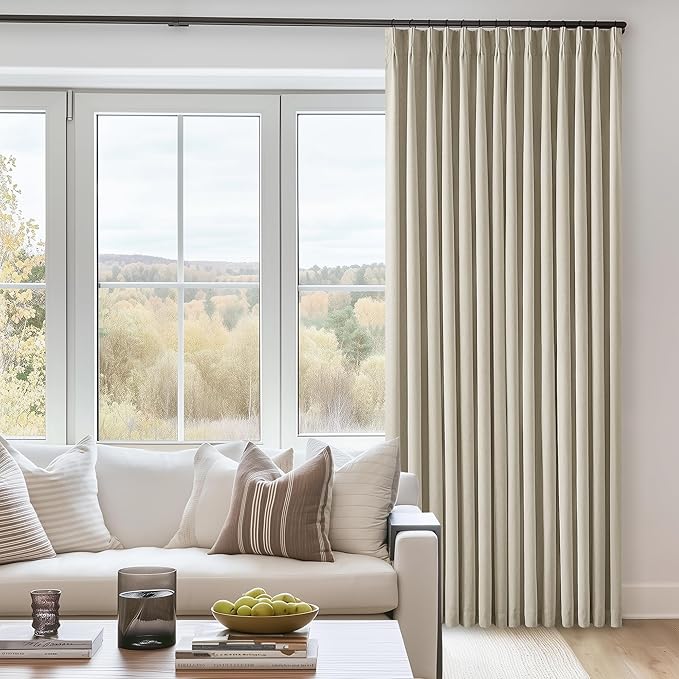 Burlywood Birch 100% Blackout Pinch Pleated Linen Curtains 105 Inches Long | - Image 8