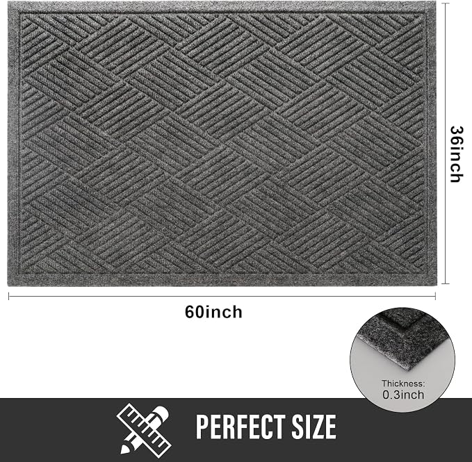 Sturdy Front Door Mat, Absorbent Muddy Dirt Resist Welcome Door Mats Outdoor - Image 2