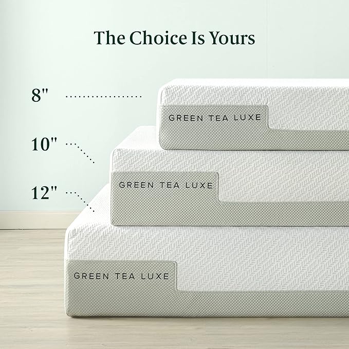 ZINUS 10 Inch Green Tea Luxe Memory Foam Mattress, Twin, Pressure Relieving, CertiPUR-US Certified, Mattress in A Box, All-New, Made in USA