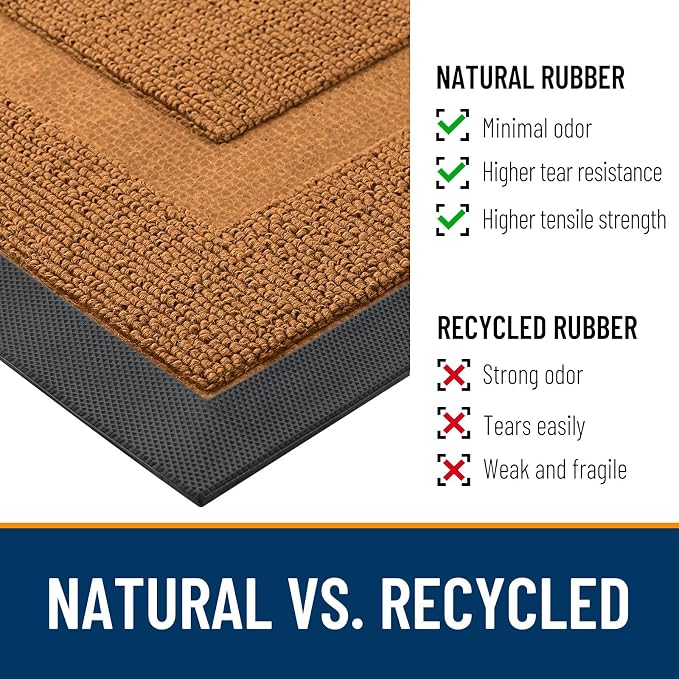 OLANLY Half Circle Front Door Mat Outside 59x34 All-Season Rubber Doormat | - Image 3